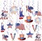 30 Pcs 4th of July Decorations Fourth of July Party Supplies (Red,White,Blue)